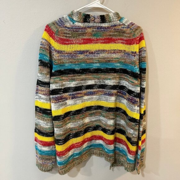 Misslook Women’s Open Front Multicolor Long Stripe Cardigan Women's Size XL - Picture 6 of 6